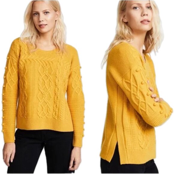 Madewell Open-Side Bobble Pullover Sweater, Mustard Yellow, XXS - Picture 4 of 4